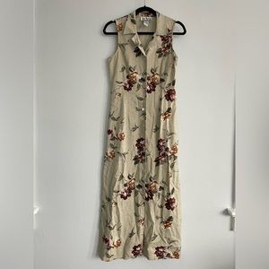 Vintage Sheri Martin New York Floral Sleeveless Maxi Dress | Size 4
